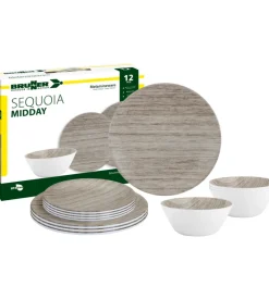 Set 12 stoviglie da campeggio brunner "sequoia" in melamina