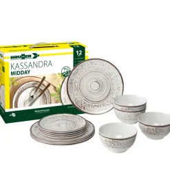 Set 12 stoviglie da campeggio brunner "kassandra" in melamina antiscivolo