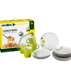 Set 16 stoviglie da campeggio brunner "space" in melamina antiscivolo