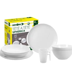 Set 8 stoviglie da campeggio brunner "spherica" in melamina antiscivolo
