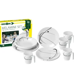 Set 16 stoviglie da campeggio brunner "serenade" in melamina antiscivolo