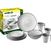 Set 16 stoviglie da campeggio brunner "tivoli" in melamina antiscivolo