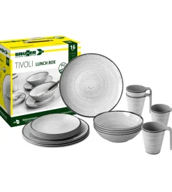 Set 16 stoviglie da campeggio brunner "tivoli" in melamina antiscivolo