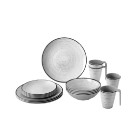 Set 16 stoviglie da campeggio brunner "tivoli" in melamina antiscivolo
