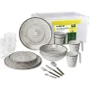 Set 36 stoviglie da campeggio brunner "kassandra" in melamina antiscivolo