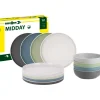 Set 12 stoviglie da campeggio brunner "dolomit" in stone touch antiscivolo