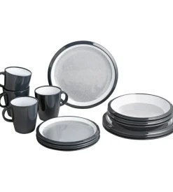 Set 16 stoviglie da campeggio brunner "granyte" in melamina antiscivolo
