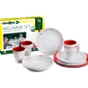 Set 16 stoviglie da campeggio brunner "cosmic" in melamina antiscivolo