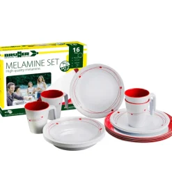 Set 16 stoviglie da campeggio brunner "cosmic" in melamina antiscivolo