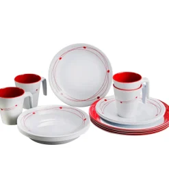 Set 16 stoviglie da campeggio brunner "cosmic" in melamina antiscivolo