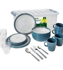 Set 36 stoviglie da campeggio brunner "tuscany" in stone touch antiscivolo