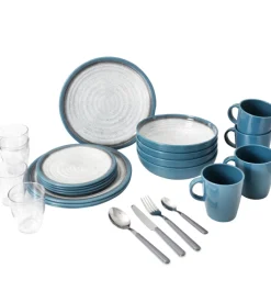 Set 36 stoviglie da campeggio brunner "tuscany" in stone touch antiscivolo