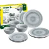 Set 12 stoviglie da campeggio brunner "pearl" in stone touch antiscivolo