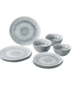 Set 12 stoviglie da campeggio brunner "pearl" in stone touch antiscivolo
