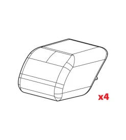 Set 4 tappi per barre quadra, rail-top, in-rail steel  n99995