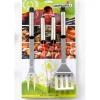 Set 3 utensili per barbecue ompagrill in acciaio 36 cm