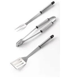 Set 3 utensili per barbecue ompagrill in acciaio 36 cm