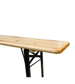 Set birreria da giardino pieghevole eurogarden in legno 200x70 cm