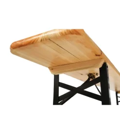 Set birreria da giardino pieghevole eurogarden in legno 200x70 cm