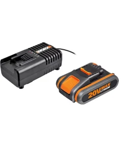 Set caricabatteria  e batteria worx "wa3601" 20v 2.0ah 20v