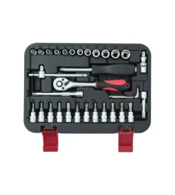 Set chiavi a bussola in cromo vanadio  1/4" 33 pz.