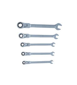 Set chiavi combinate a cricchetto testa snodata 5 pz.