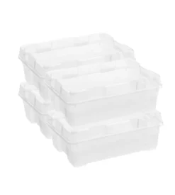 Set da 4 contenitori keter "jumbo" in polipropilene colore trasparente, 38,5x58x21,3 cm