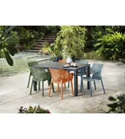 Set da 6 pezzi sedia da esterno keter "elisa" in polipropilene, colore verde, arancione e azzurro, 61x54x79 cm