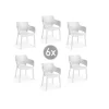 Set da 6 pezzi sedia da esterno keter "elisa" in polipropilene colore bianco, 57,7x62,5x79 cm