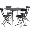 Set da campeggio pieghevole eurogarden in polietilene nero 4 sedute e tavolo