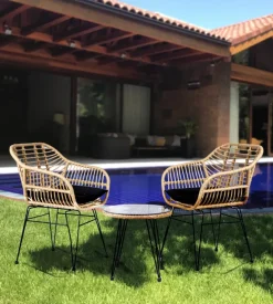 Set da esterno eurogarden "miami" naturale 2 sedute e tavolino