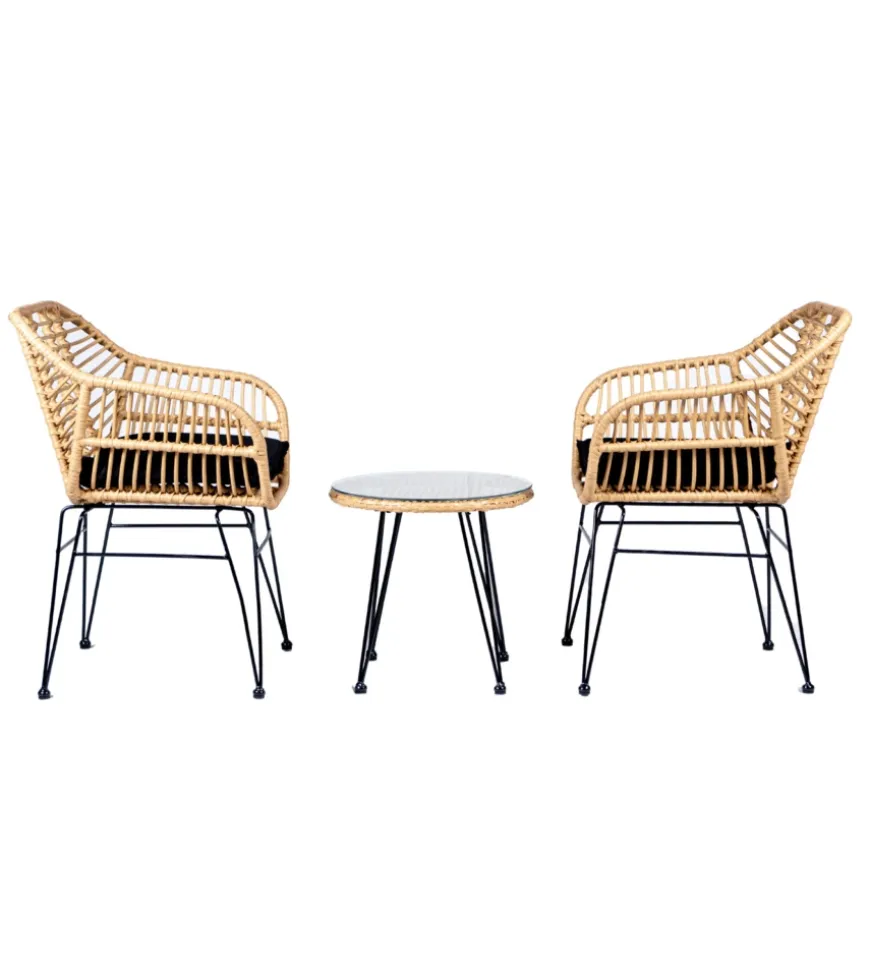 Set da esterno eurogarden "miami" naturale 2 sedute e tavolino