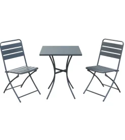 Set da giardino essenza "bistrot" in acciaio antracite 2 sedie 1 tavolo