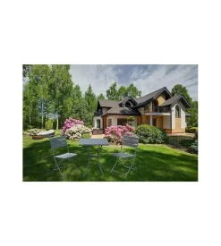 Set da giardino essenza "bistrot" in acciaio antracite 2 sedie 1 tavolo