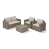 Set da giardino keter "california lounge" in polipropilene cappuccino 4 sedute e tavolino