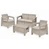 Set da giardino keter "corfu lounge" colore cappuccino, 4 posti