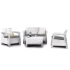 Set da giardino keter "corfu lounge" in polipropilene bianco 4 sedute e tavolino