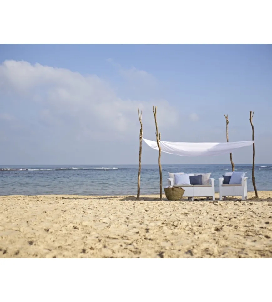 Set da giardino keter "corfu lounge" in polipropilene bianco 4 sedute e tavolino