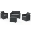 Set da giardino keter "emma lounge" con divano 2 posti, colore grafite - keter