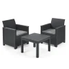 Set da giardino keter "emma balcony" con 2 poltrone e tavolo, colore grafite - keter