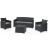 Set da giardino keter "emma lounge" in polipropilene grafite 5 sedute e tavolino