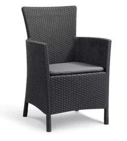 Set da giardino keter "iowa balcony" con cuscini in polipropilene grafite 2 sedute e tavolino