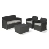 Set da giardino keter "mia lounge set" in polipropilene colore grafite, 4 posti