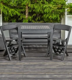 Set da giardino "poker" in polipropilene antracite 2 sedute e tavolo