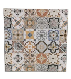 Set da giardino quadrato essenza "sicily" in acciaio effetto maiolica 4 sedie 1 tavolo