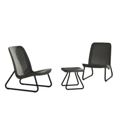 Set da giardino "rio balcony" con 2 poltrone e tavolo, colore grafite - keter