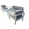 Set da giardino riviera "hibiscus" in alluminio bianco e grigio chiaro, 5 sedute e un tavolino