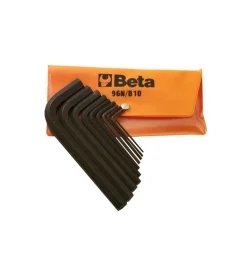 Set di 10 chiavi maschio esagonali - piegate brunite - beta 96n/b