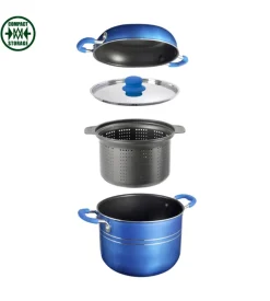 Set pentole da campeggio brunner "skipper 4+1 ø 22" in alluminio antiaderente