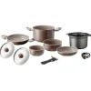 Set pentole da campeggio brunner "chocolate 9+1 ø 22" in alluminio antiaderente